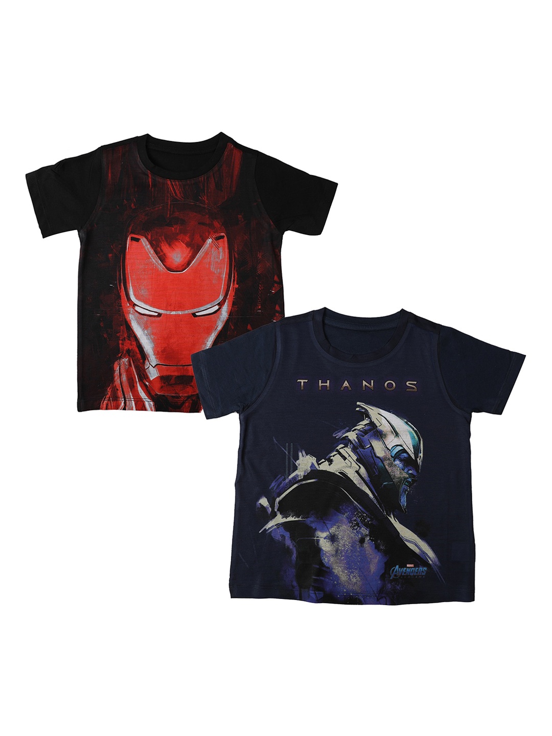 

Marvel by Wear Your Mind Boys Pack Of 2 Black Printed Round Neck T-shirts