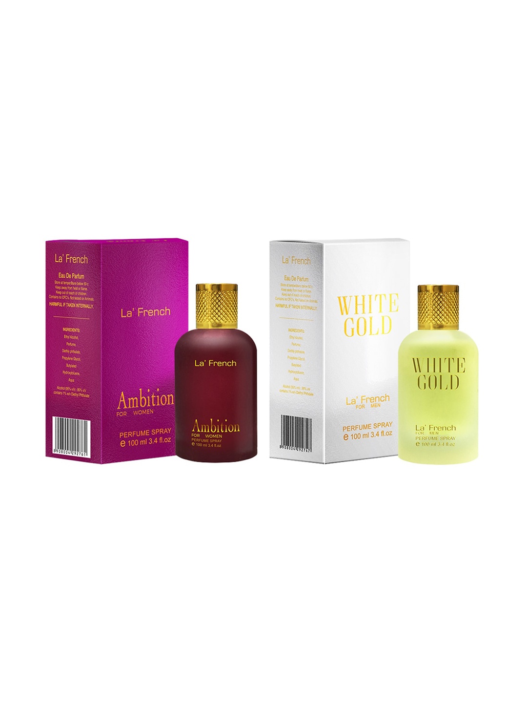 

La French Set of Men White Gold & Women Ambition Perfume - 100ml Each