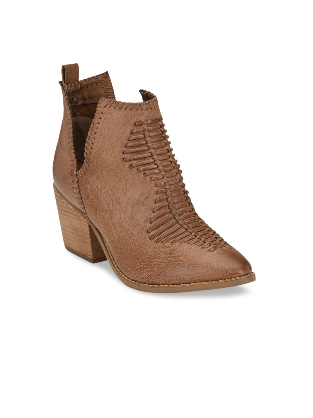 

Zebba Women Tan Solid Heeled Boots