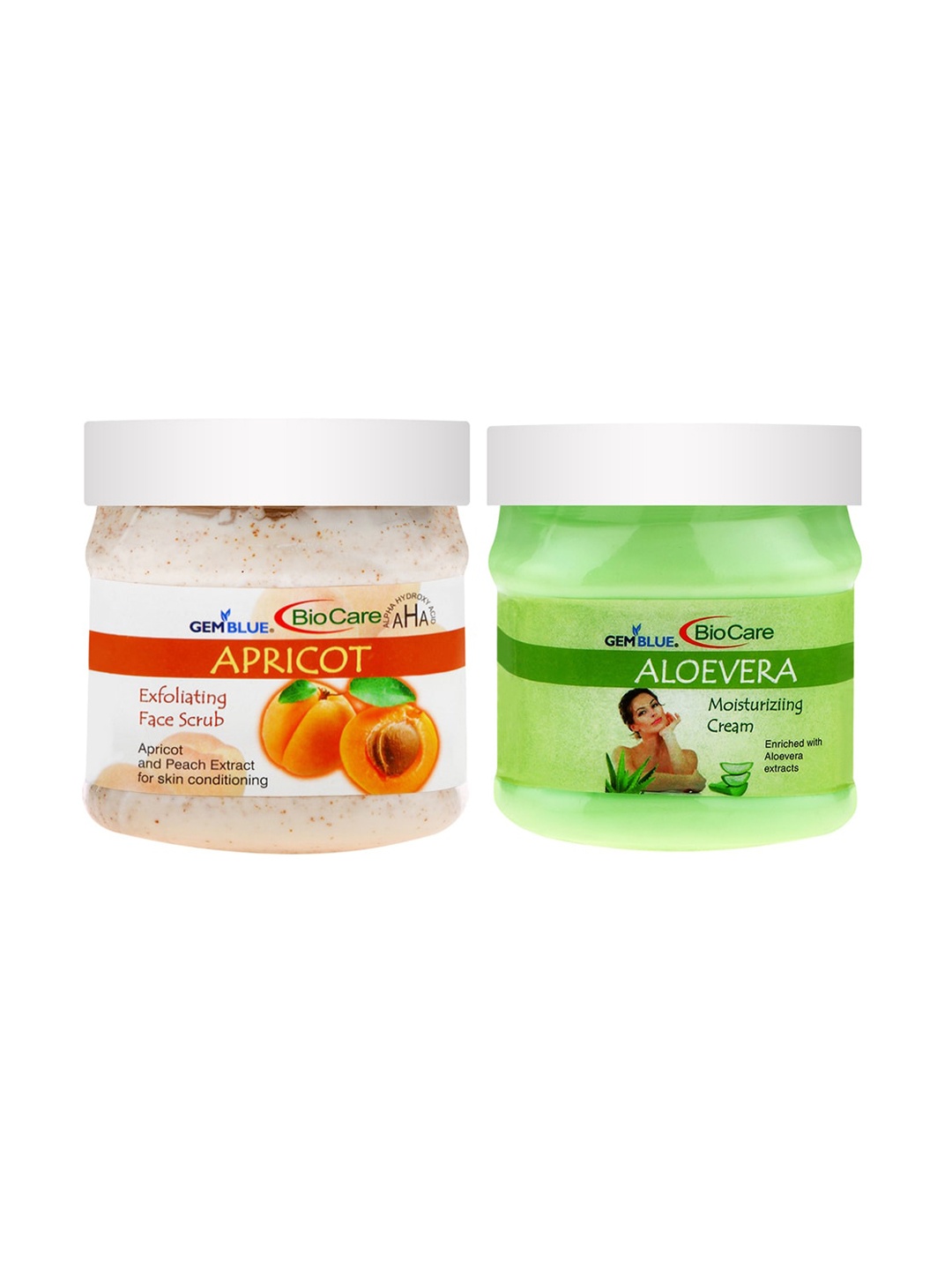 

GEMBLUE BioCare Set Of Apricoat Scrub & Aloevera Cream 500ml Each, Green