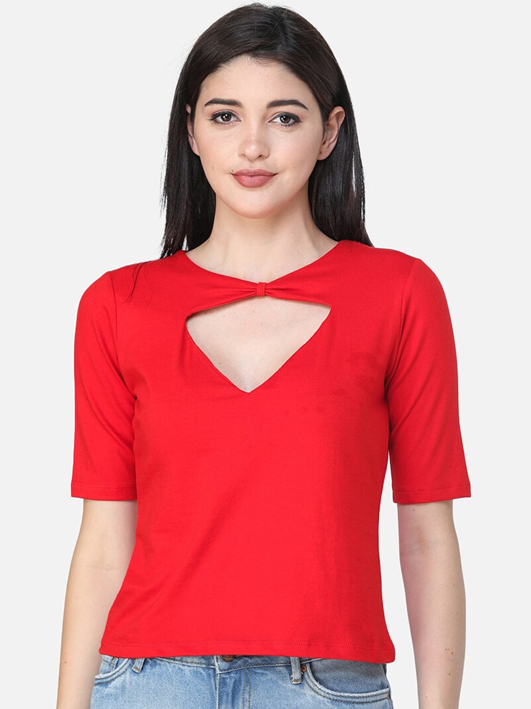 

SCORPIUS Women Red Solid Top