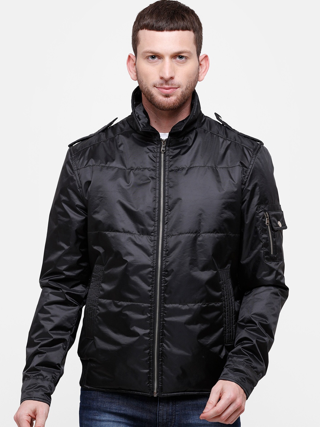 

MONOCHROME Men Black Printed Insulator Tailored Jacket