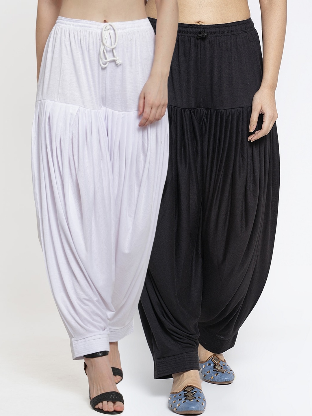 

GRACIT Women Pack Of 2 Solid Patiala Salwars, Black