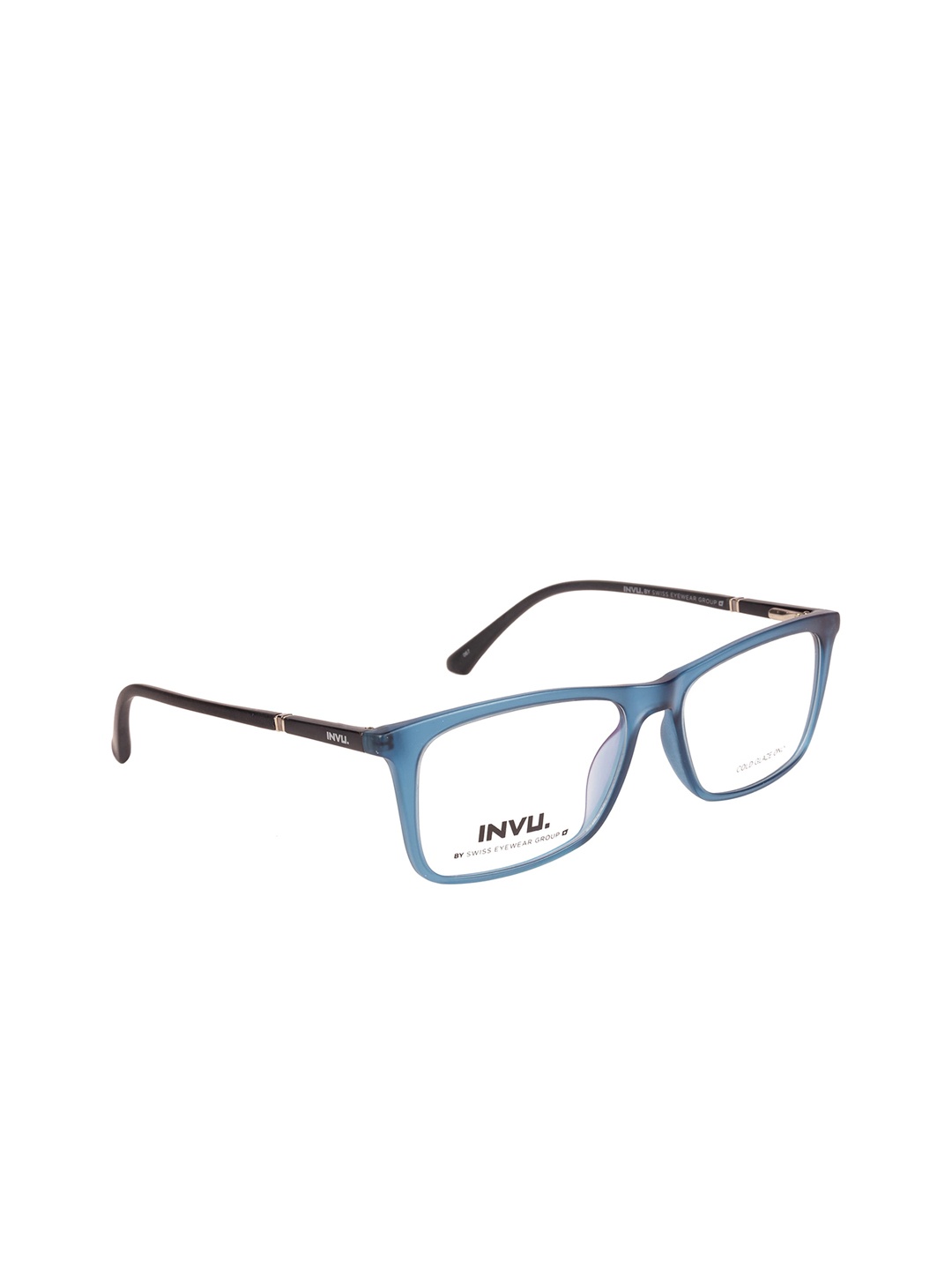 

INVU Men Blue & Black Solid Full Rim Rectangle Frames
