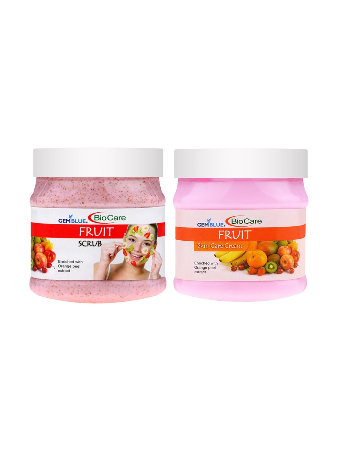 

GEMBLUE BioCare Unisex Fruit Scrub & Gemblue Fruit Cream 500ml each, Pink
