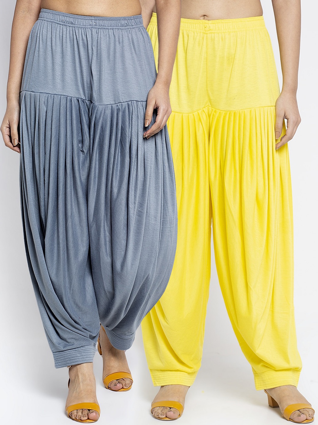 GRACIT Women Pack Of 2 Solid Patialas, Grey
