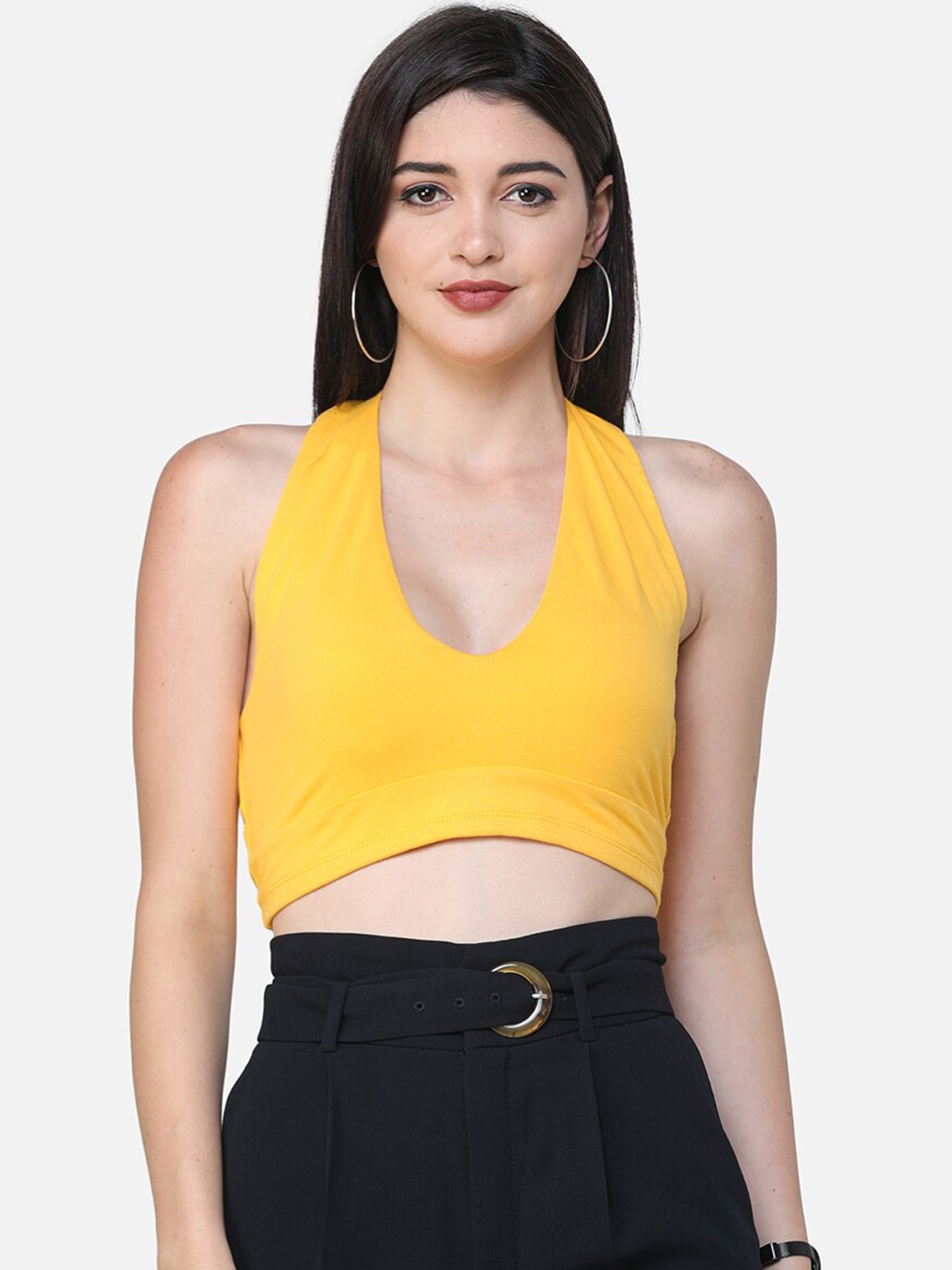 

SCORPIUS Women Yellow Solid Bralette Top