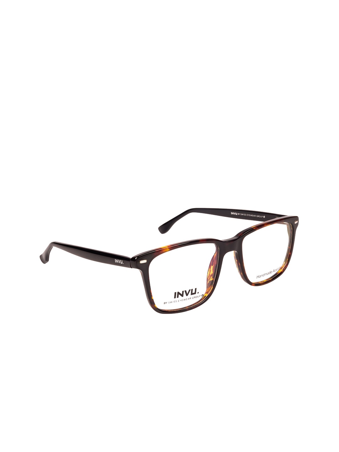 

INVU Unisex Maroon Tortoise Shell Full Rim Square Frames A4010B