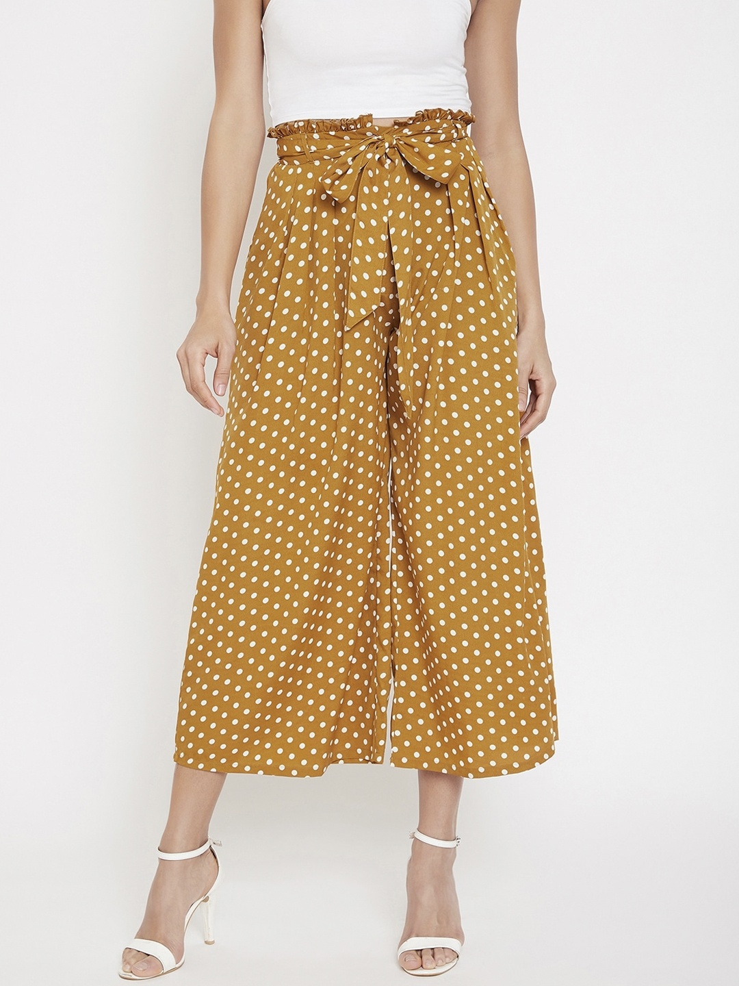 

La Zoire Women Mustard Printed Straight Palazzos