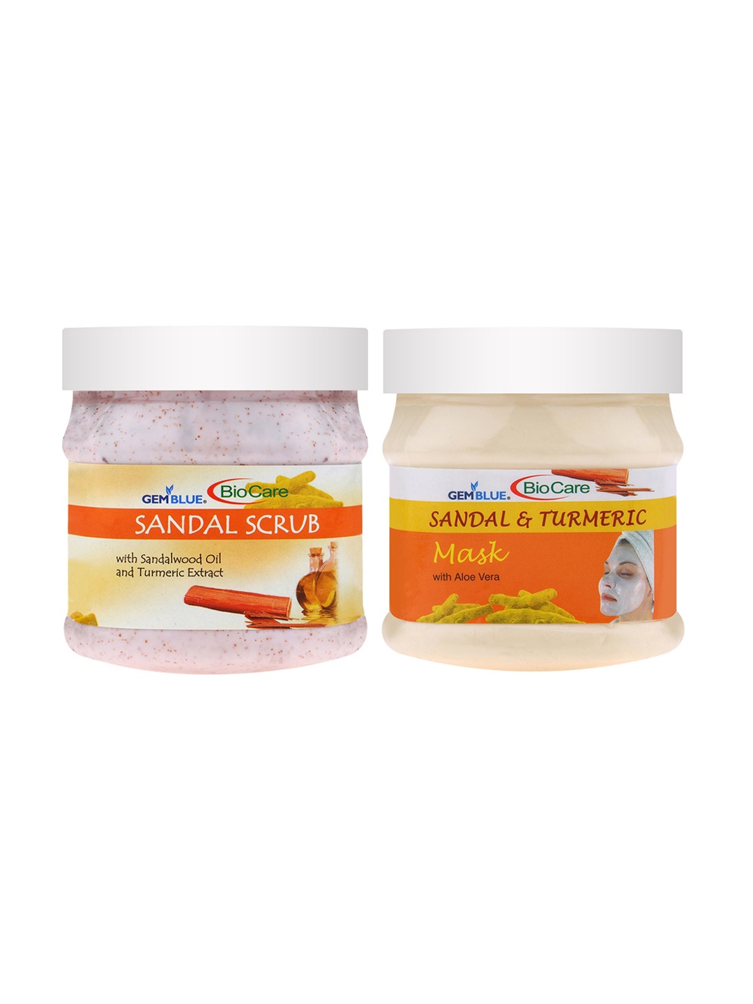 

GEMBLUE BioCare Unisex Set Of 2 Sandal Scrub & Turmeric Mask, Pink