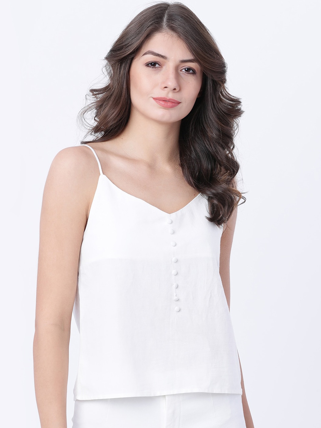 

Tokyo Talkies Women White Solid Top