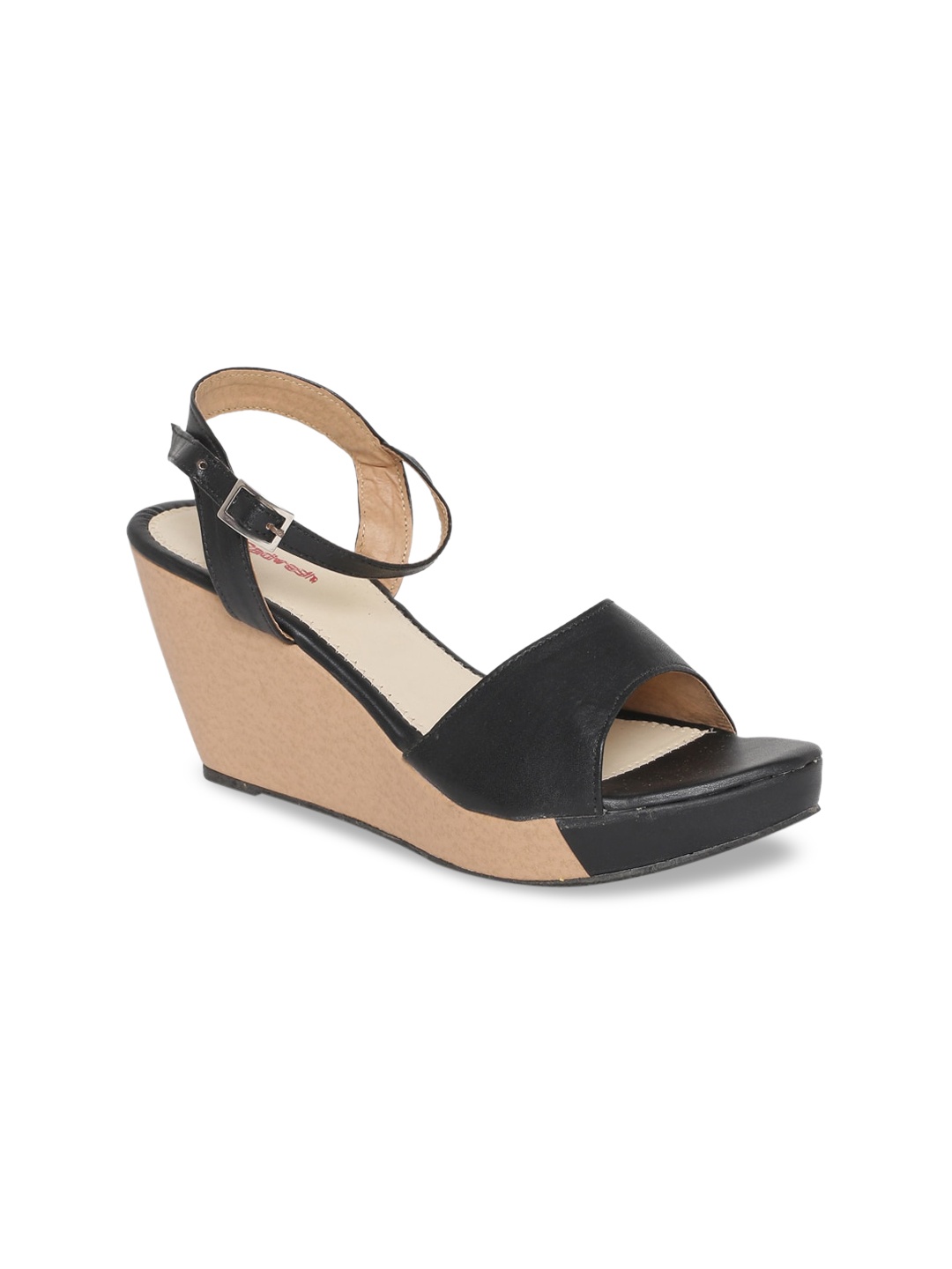 

Padvesh Women Black Solid Sandals