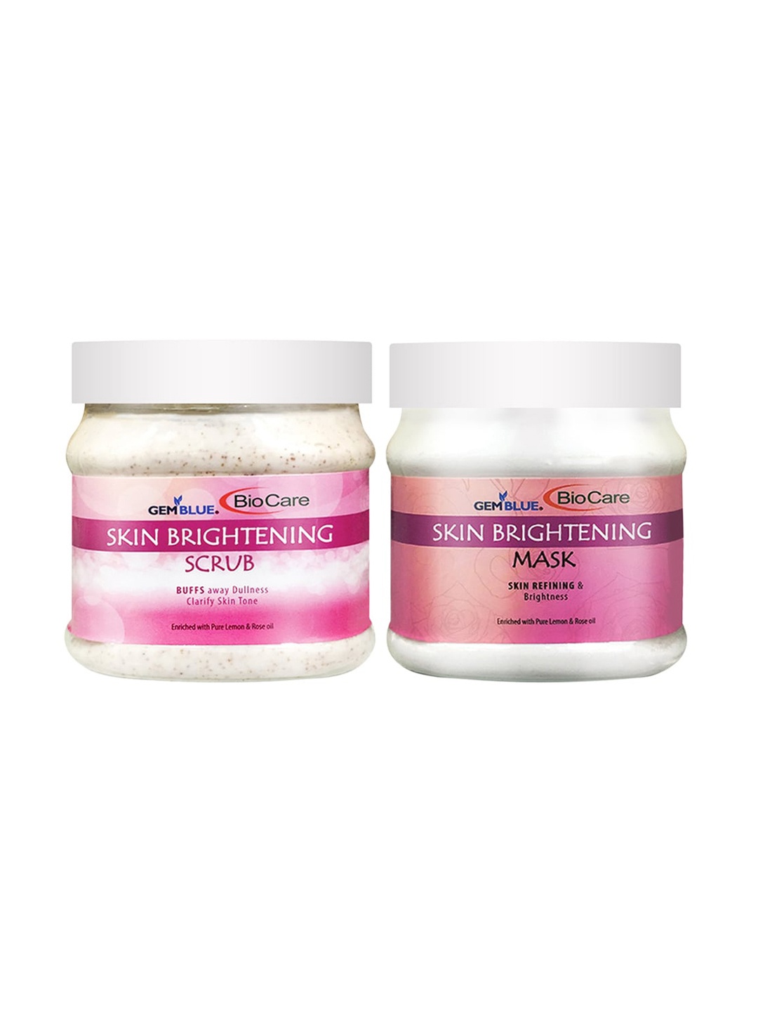 

GEMBLUE BioCare Set Of Skin Brightening Scrub & Mask 500ml Each, Pink