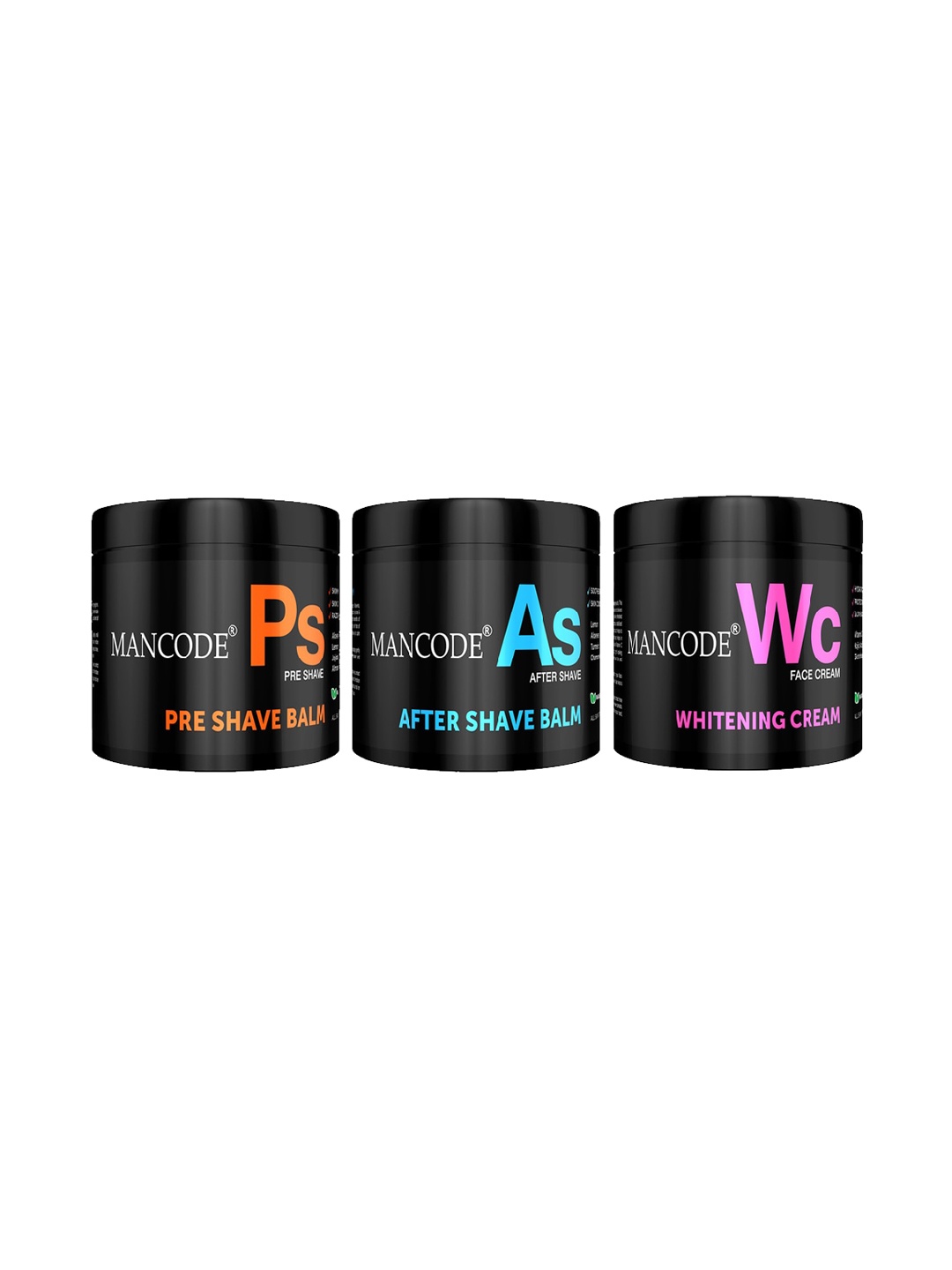 

MANCODE Pre Shave & After Shave Balm with Whitening Cream, Black