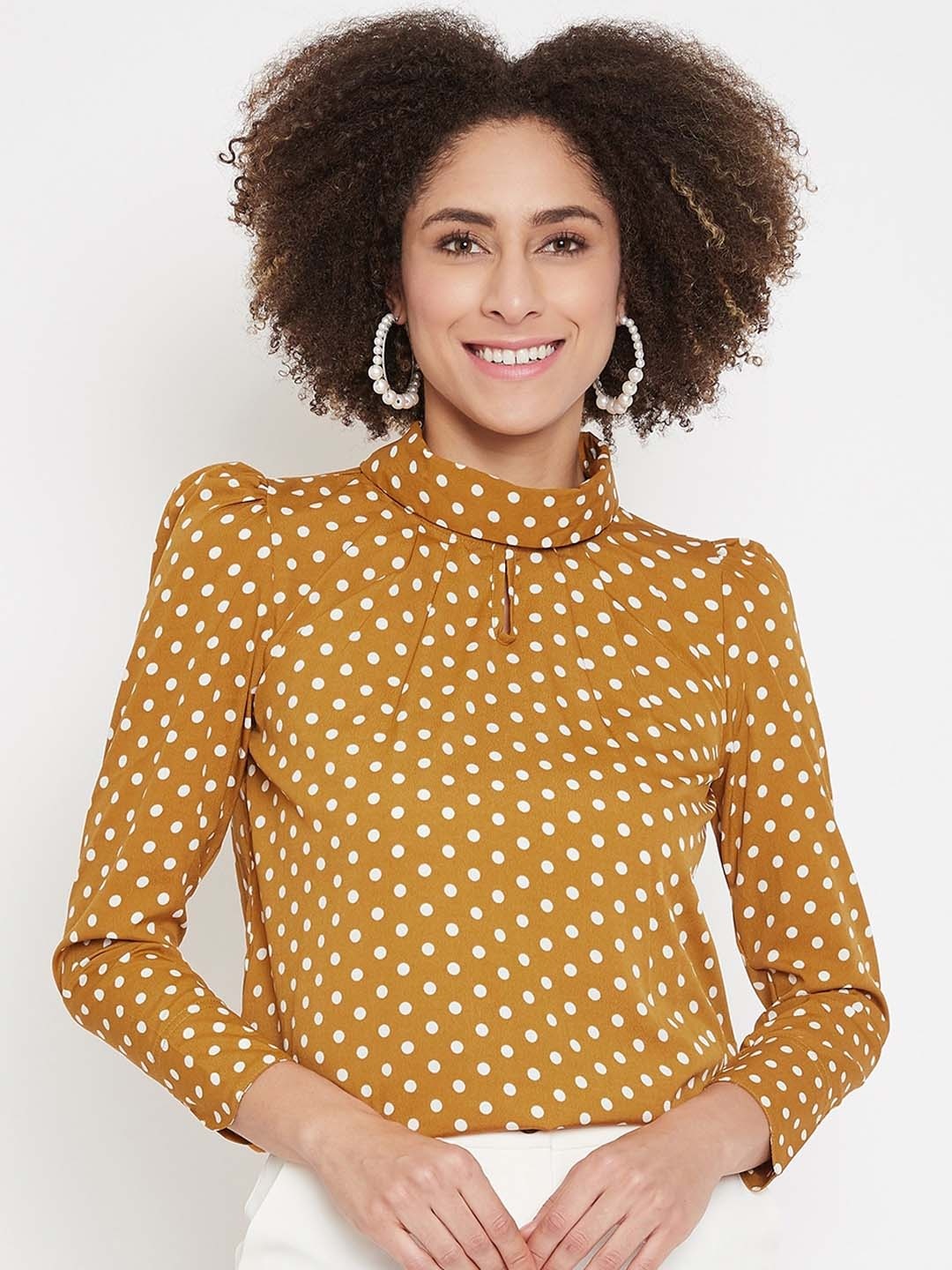 

La Zoire Women Mustard Printed Top