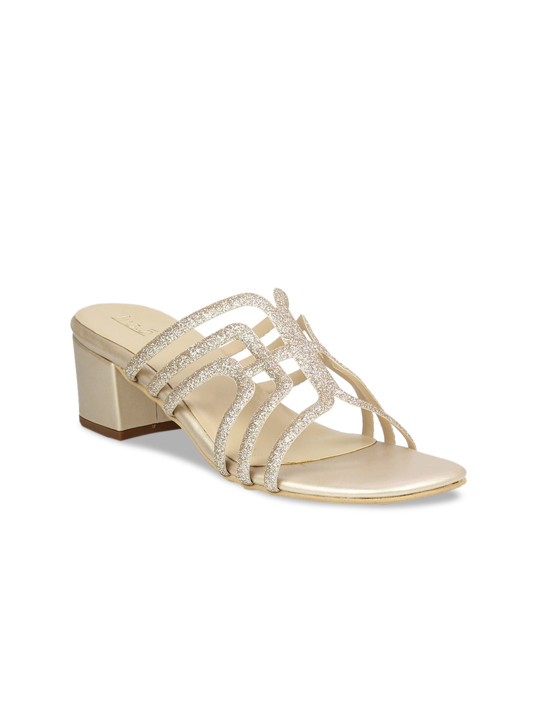 

Inc 5 Women Gold-Toned Embellished Block Heels