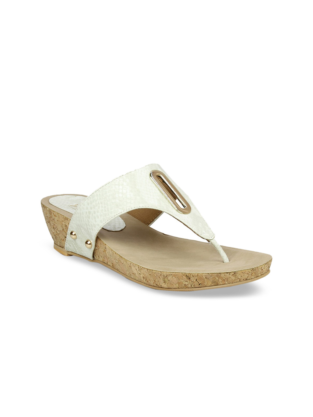

Inc 5 Women White Textured Comfort Heels