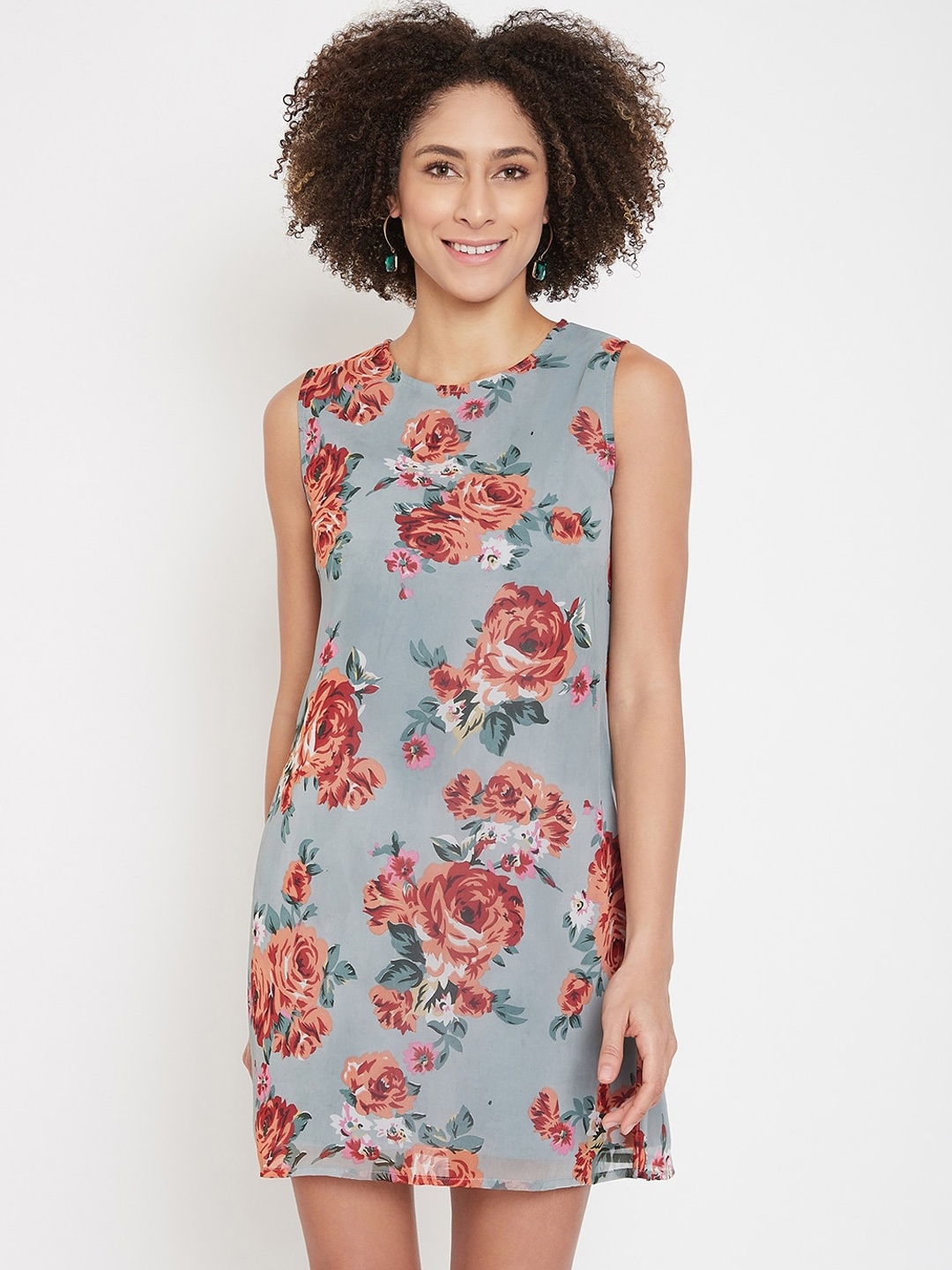 

La Zoire Women Grey Printed Sheath Dress