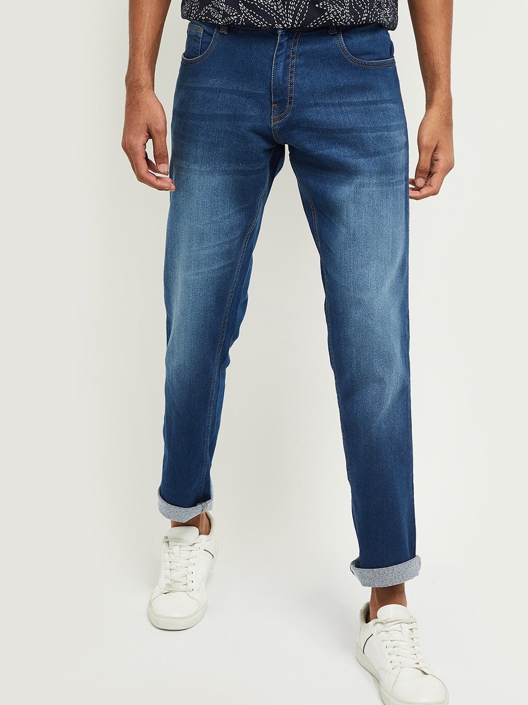 max Men Blue Slim Fit Mid-Rise Clean Look Stretchable Jeans
