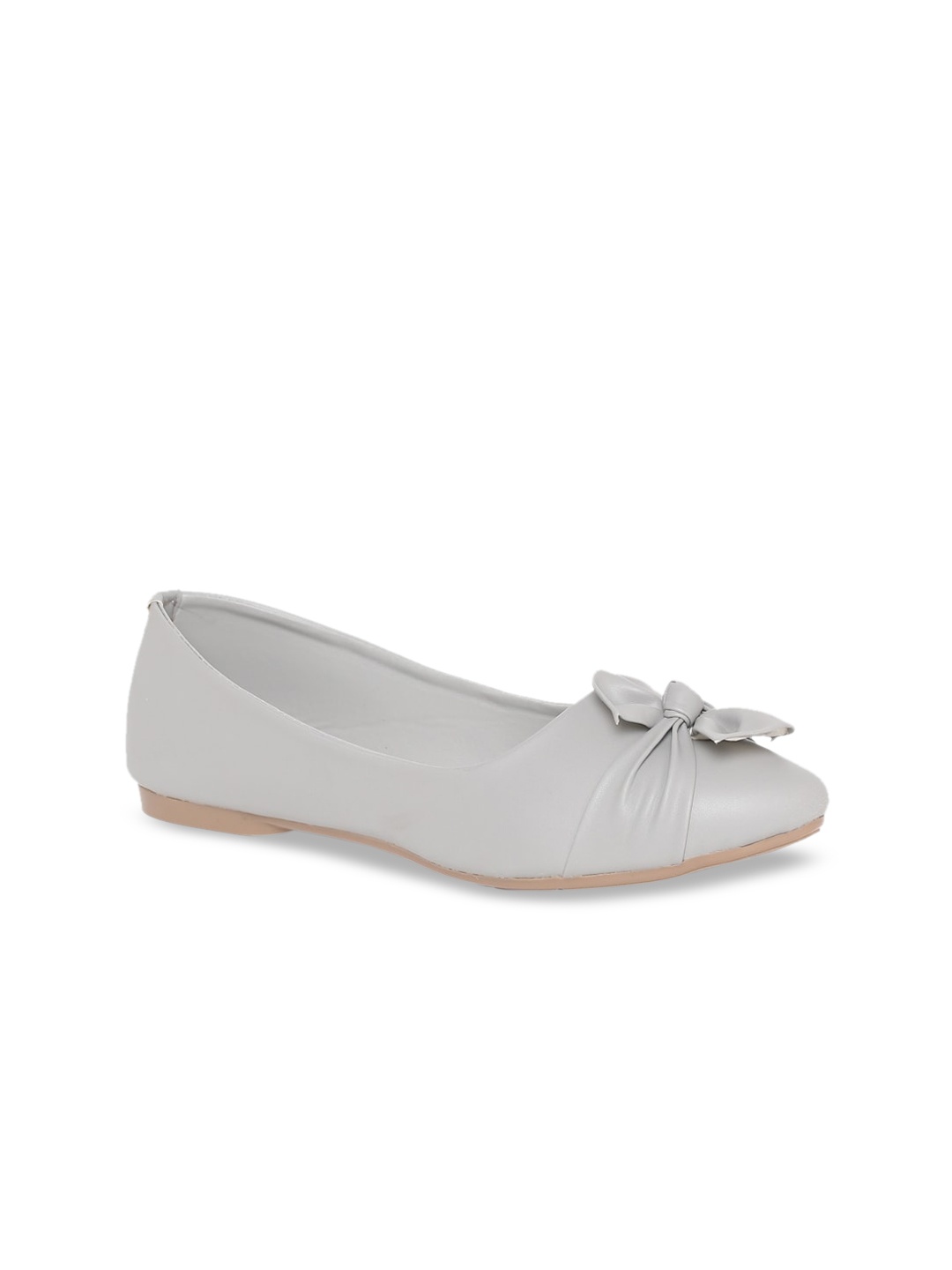 

Padvesh Women Grey Solid Ballerinas