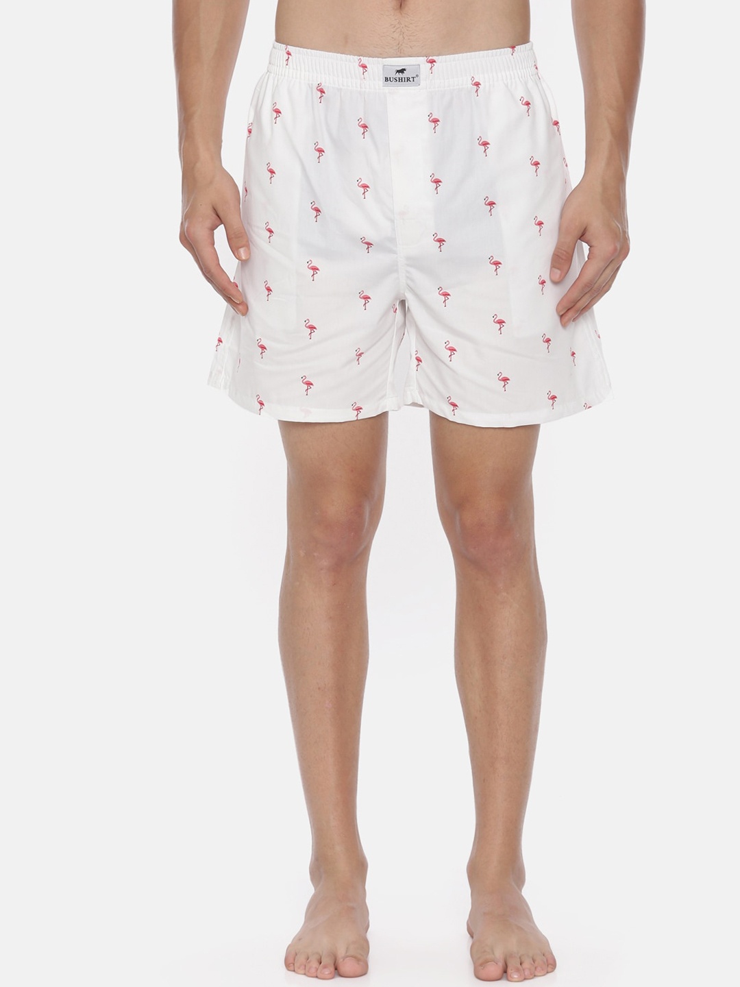 

Bushirt Men White & Red Printed Boxer BX00153