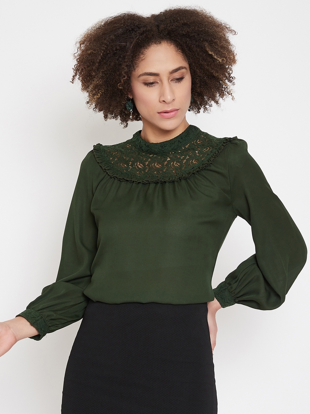 

La Zoire Women Green Solid Top