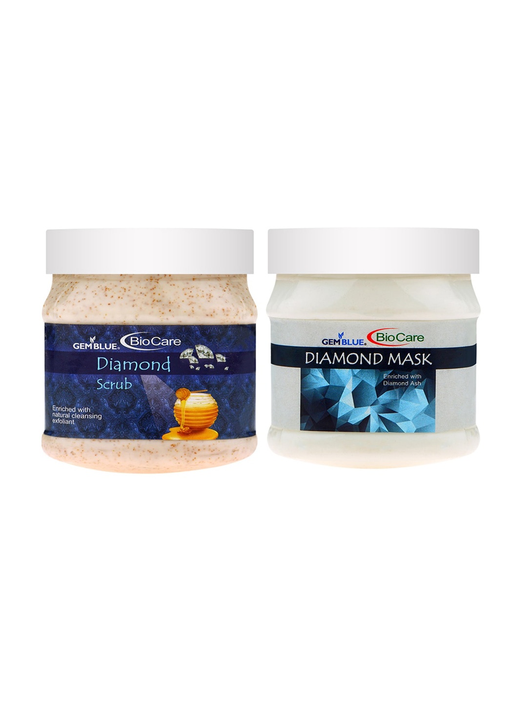 GEMBLUE BioCare Set Of Diamond Scrub & Mask 500ml Each, White