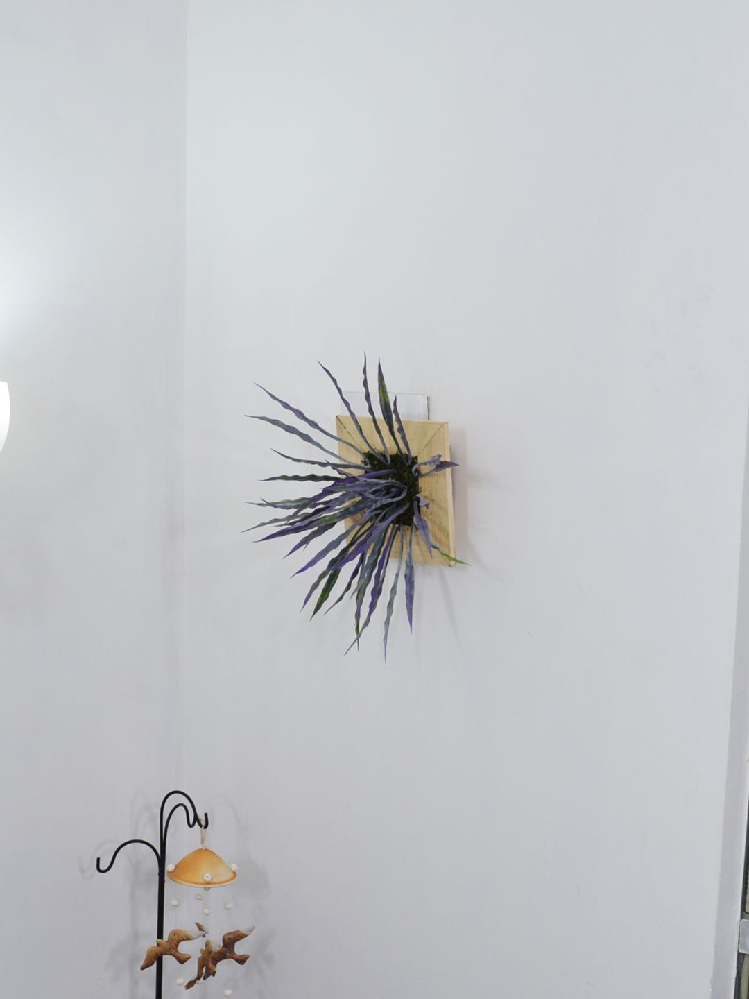 

fancy mart Blue & Green Artificial Wall Bamboo Grass plant With Hanging Panel