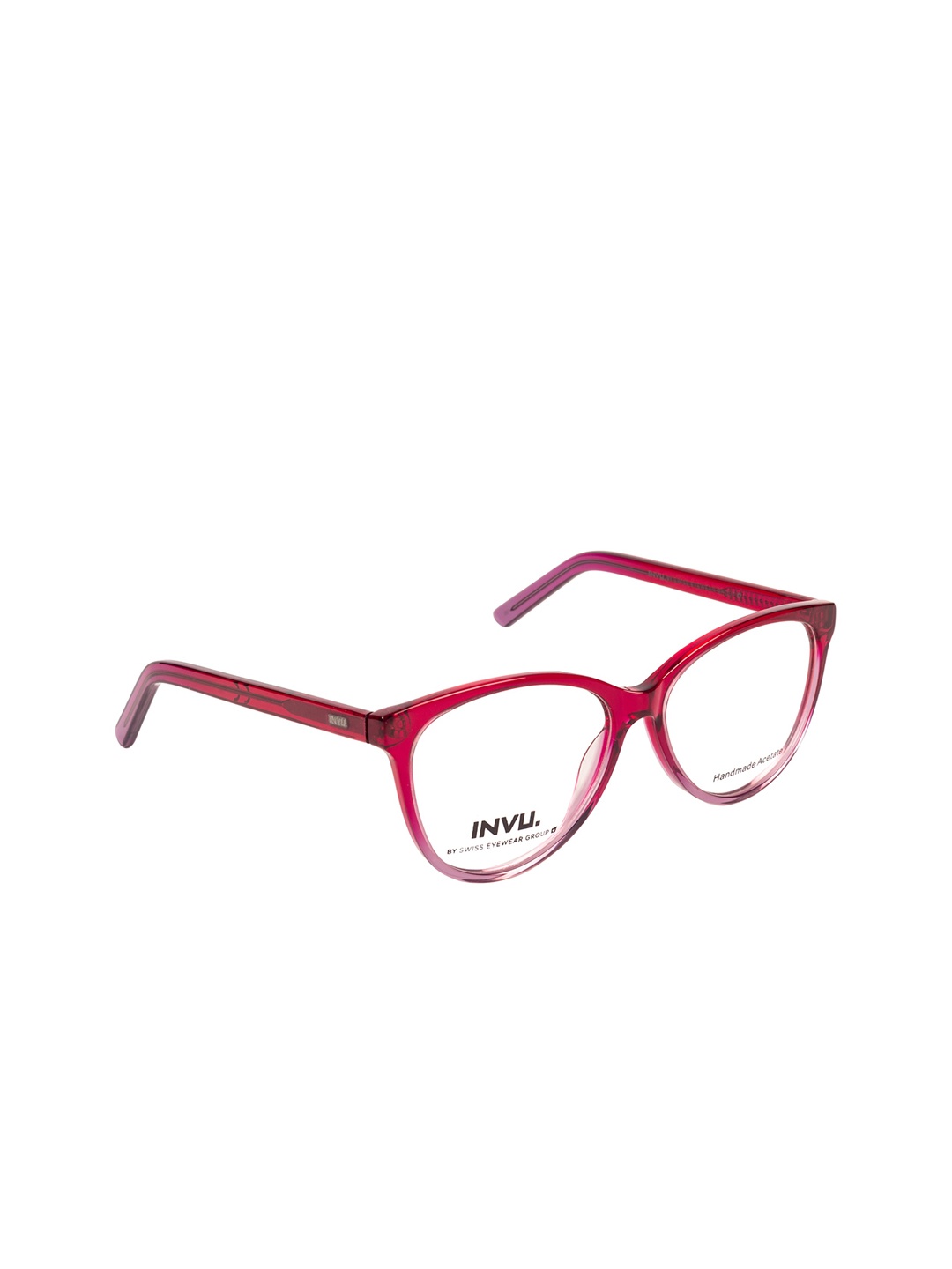 INVU Women Red Solid Full Rim Oval Frames