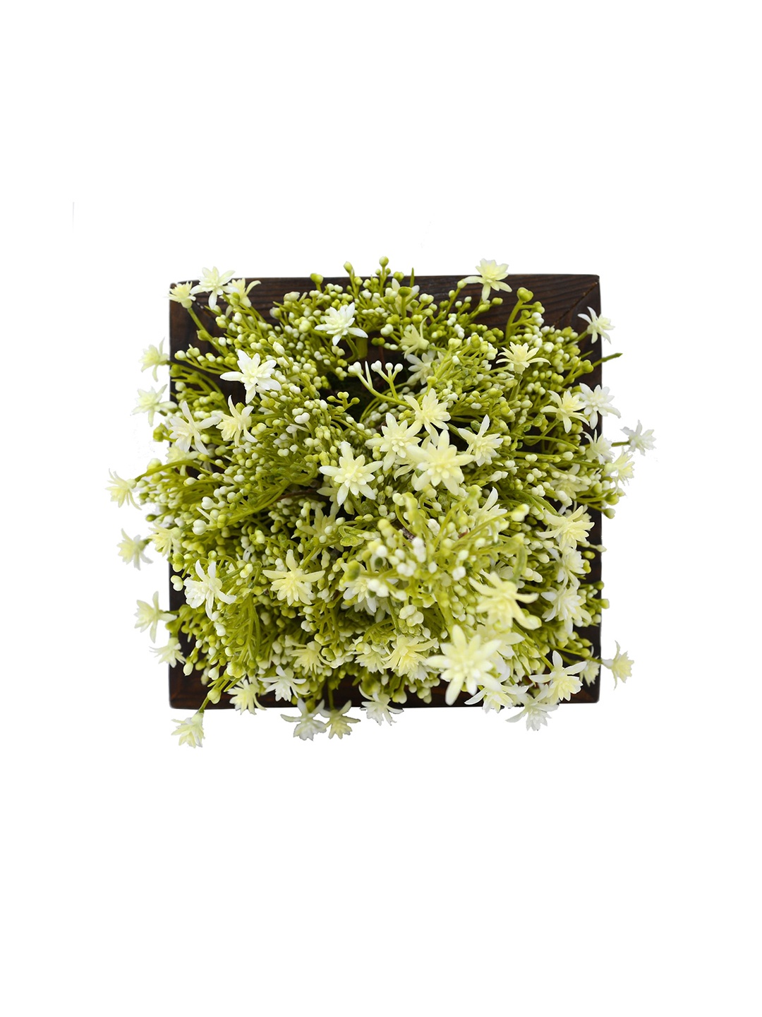 

fancy mart White & Green Artificial Wall Beads Plant With Hanging Panel