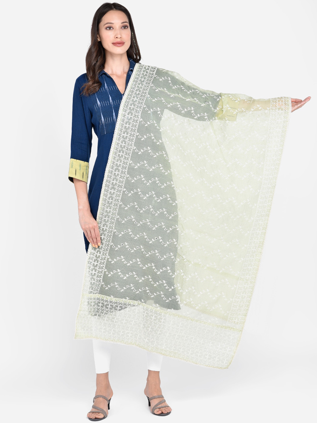 

Dupatta Bazaar Green Embroidered Dupatta