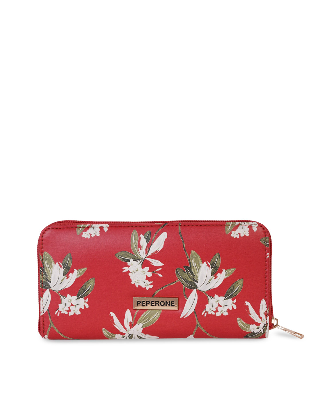 

Peperone Women Red Printed Zip Around Wallet