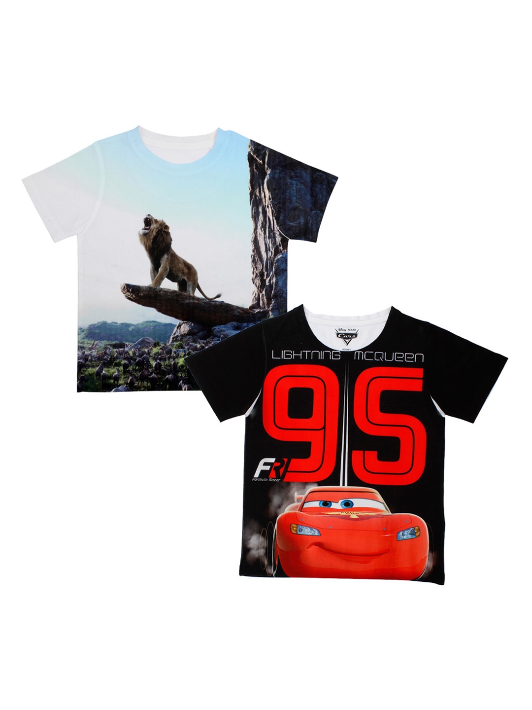 

Disney by Wear Your Mind Boys White Printed Round Neck T-shirt Pack of 2
