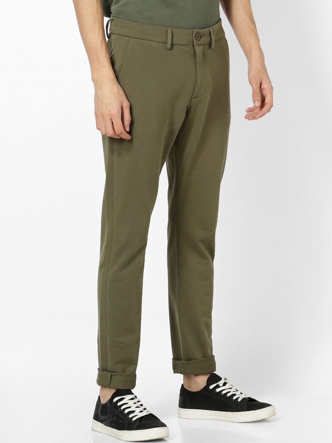 

Celio Men Green Slim Fit Solid Chinos