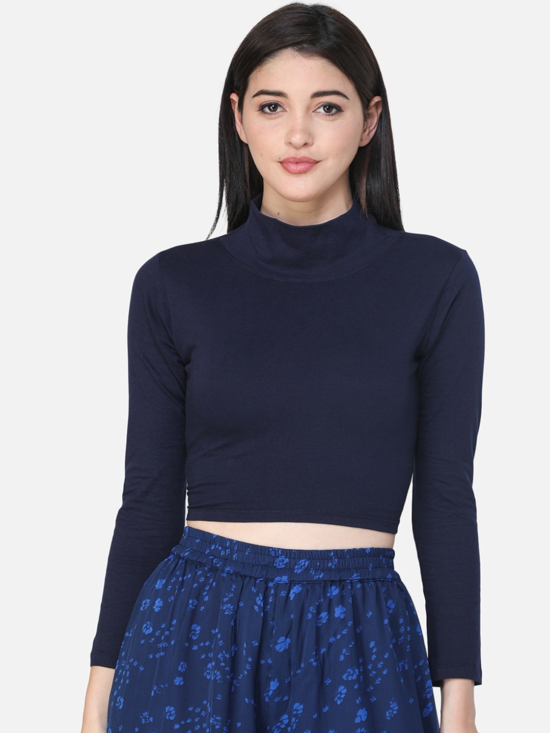 

SCORPIUS Women Navy Blue Solid Top