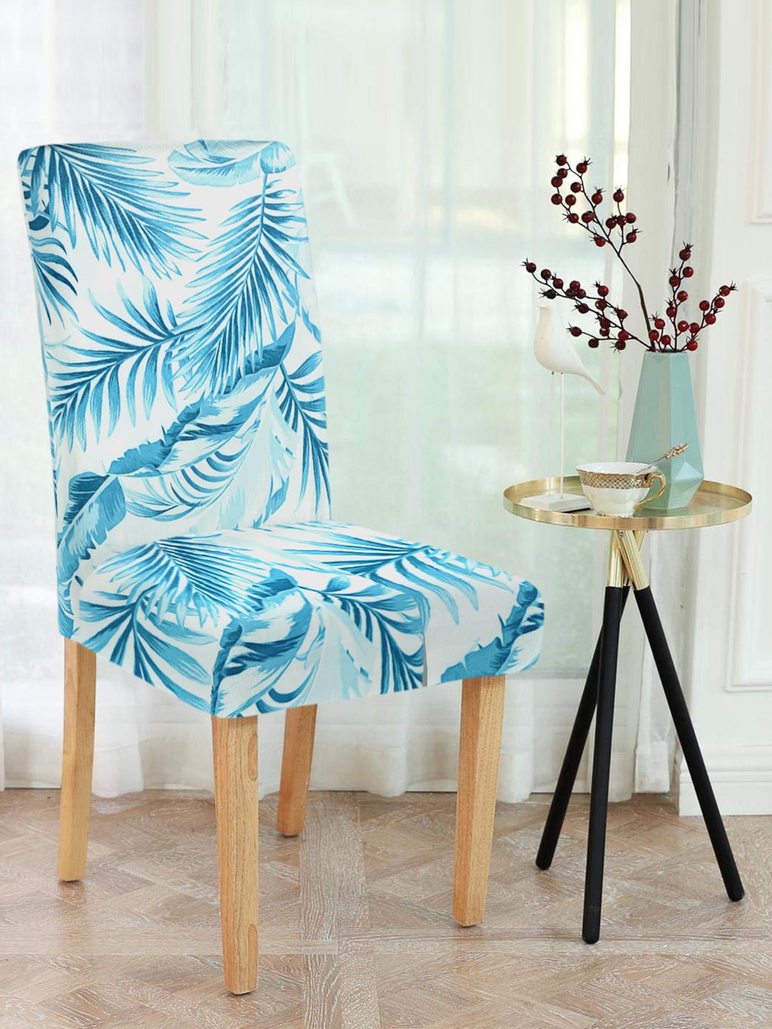 

Cortina Blue & White Printed Chair Cover