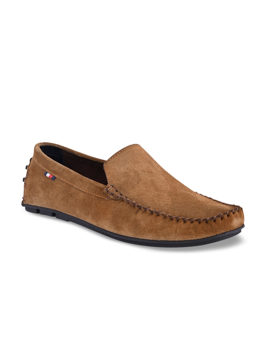 

Carlton London Men Tan Brown Suede Driving Shoes