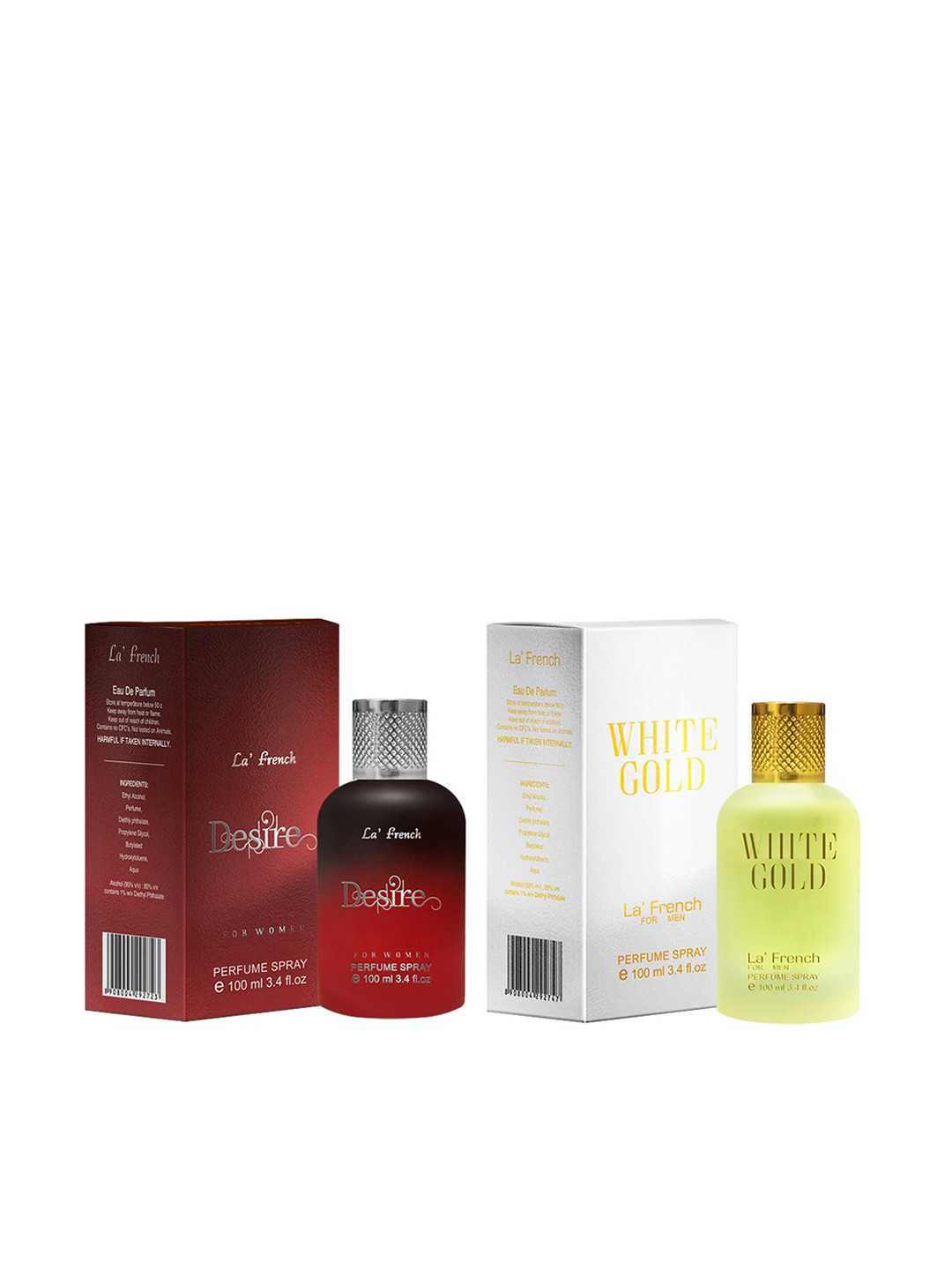 

La French Set of Women Desire & Men White Gold Perfume - 100ml Each