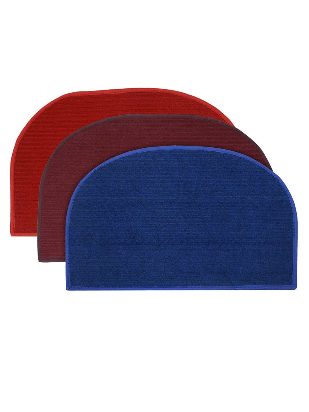 

Kuber Industries Set of 3 Solid Anti-Skid Doormats, Red