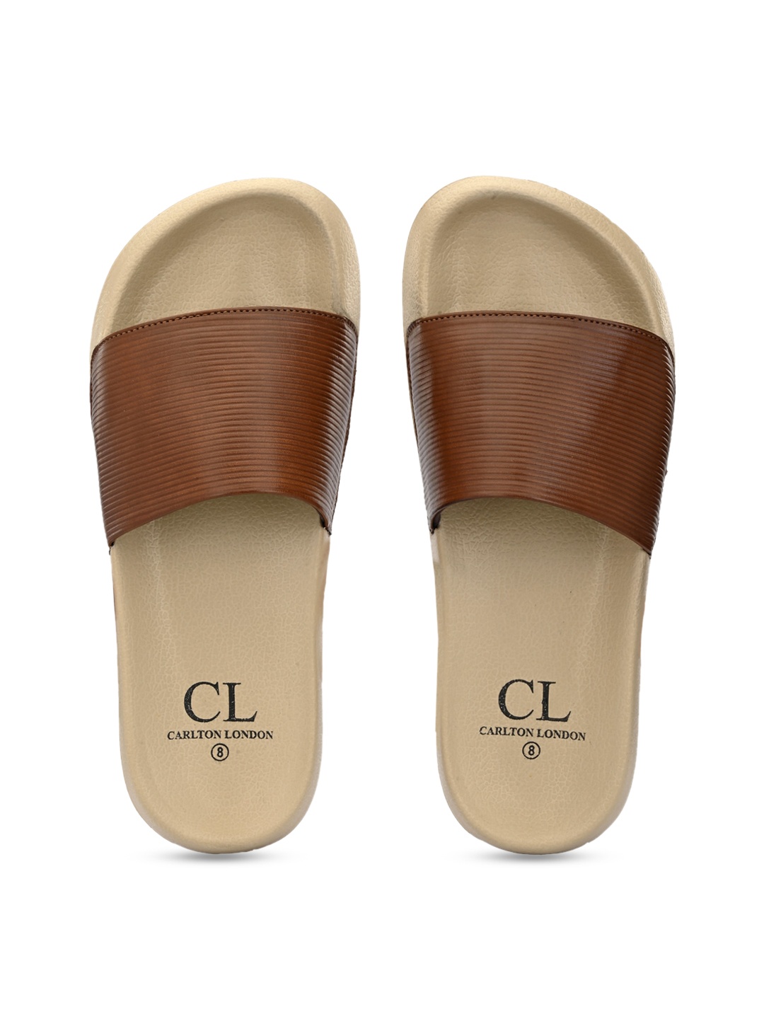 

Carlton London Men Brown Striped Sliders