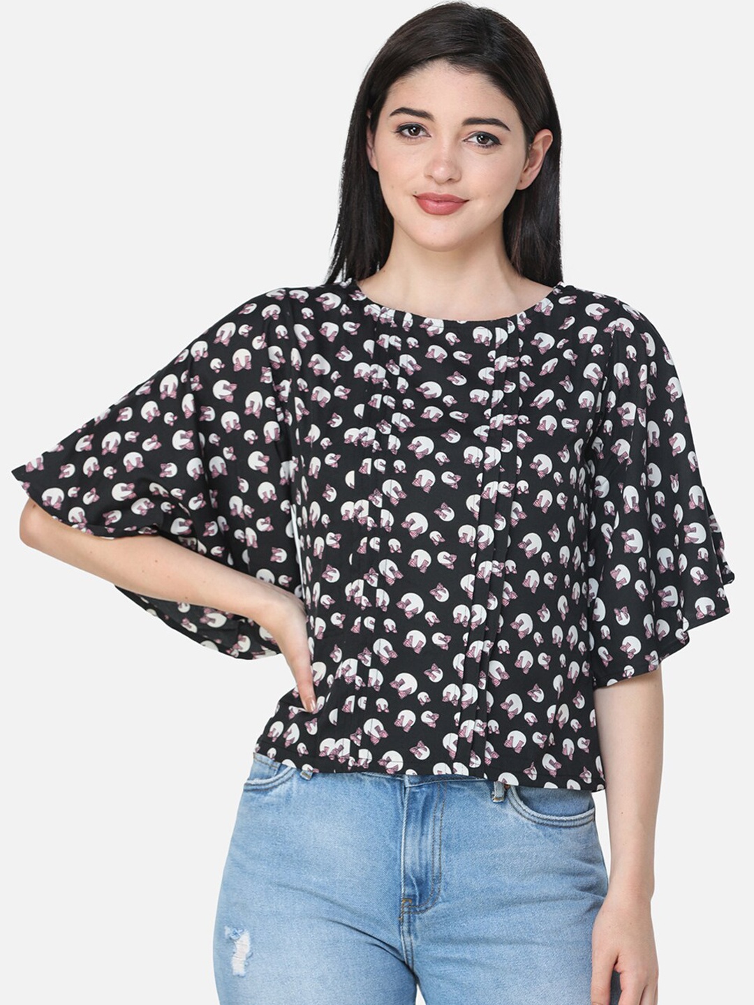

SCORPIUS Women Black Printed Top