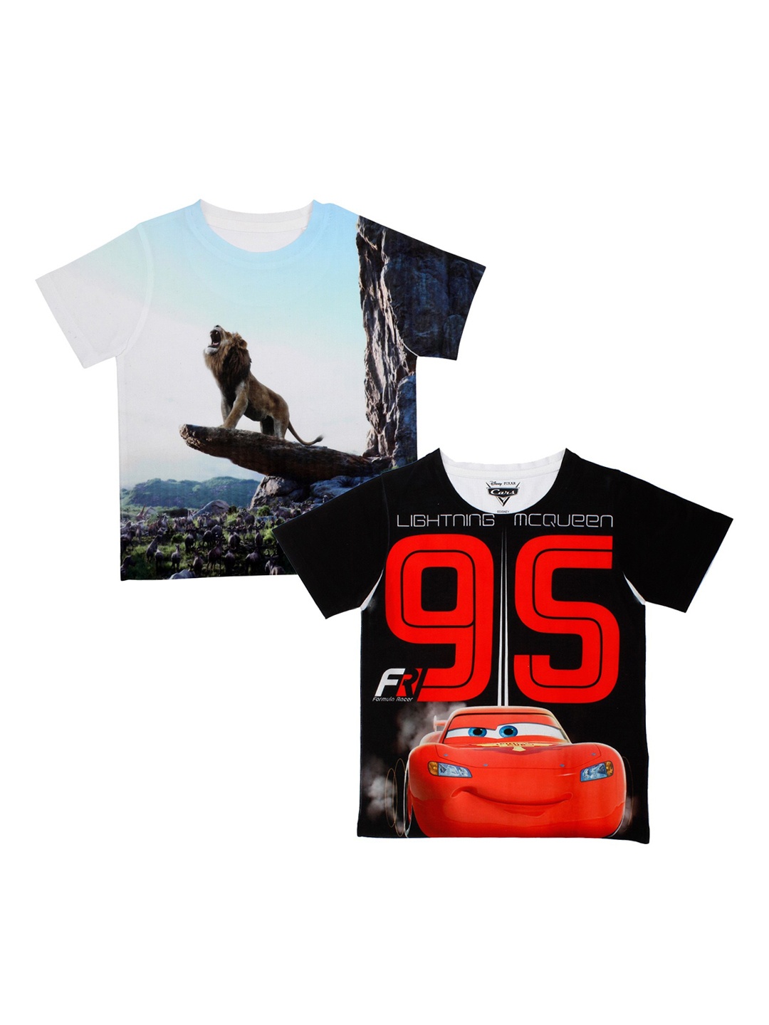 

Disney by Wear Your Mind Boys White Printed Round Neck T-shirt Pack of 2