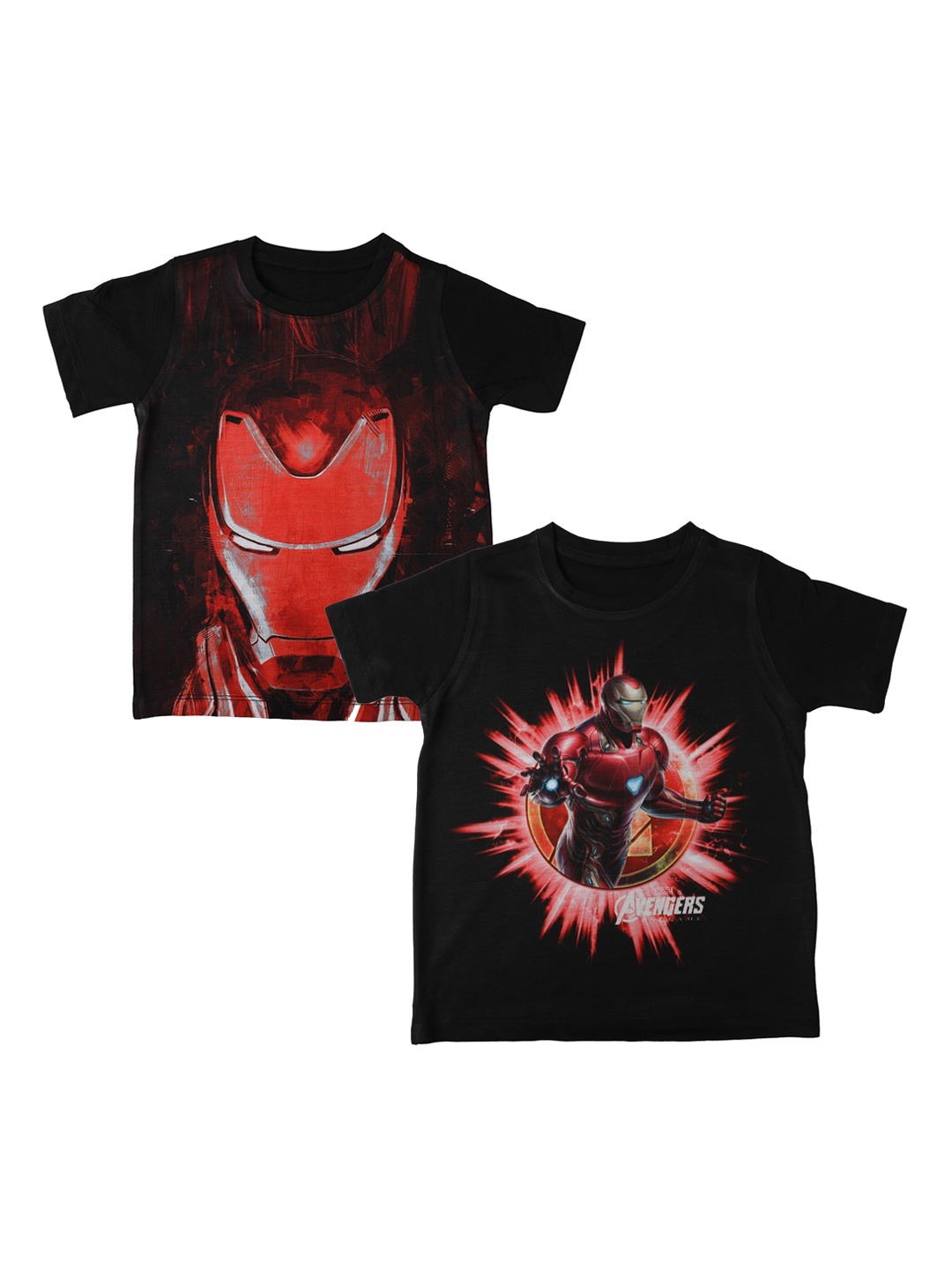

Marvel by Wear Your Mind Boys Pack Of 2 Black Printed Round Neck T-shirts