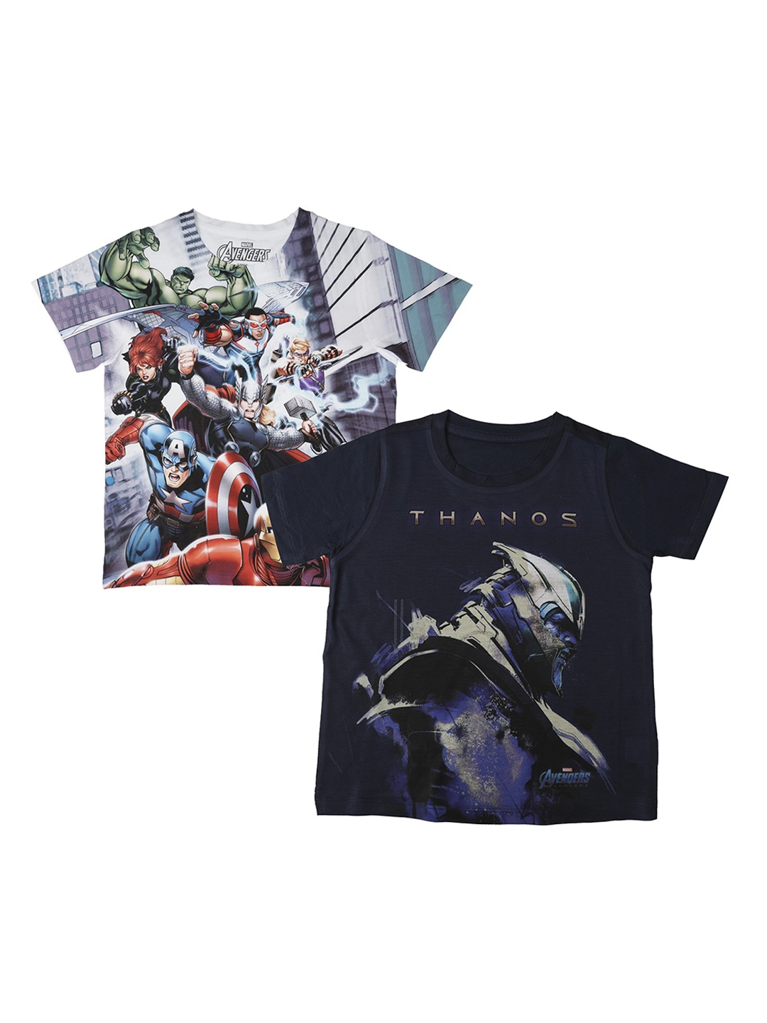 

Marvel by Wear Your Mind Boys Pack Of 2 White Printed Round Neck T-shirt