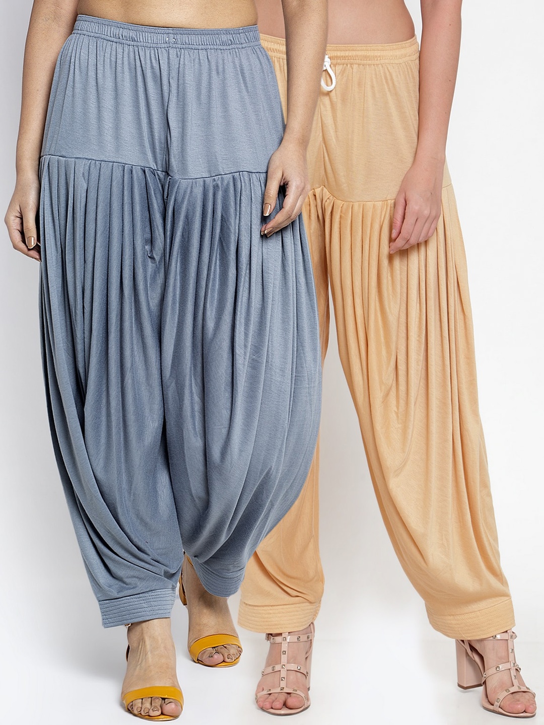 

GRACIT Women Pack of 2 Solid Patialas, Grey