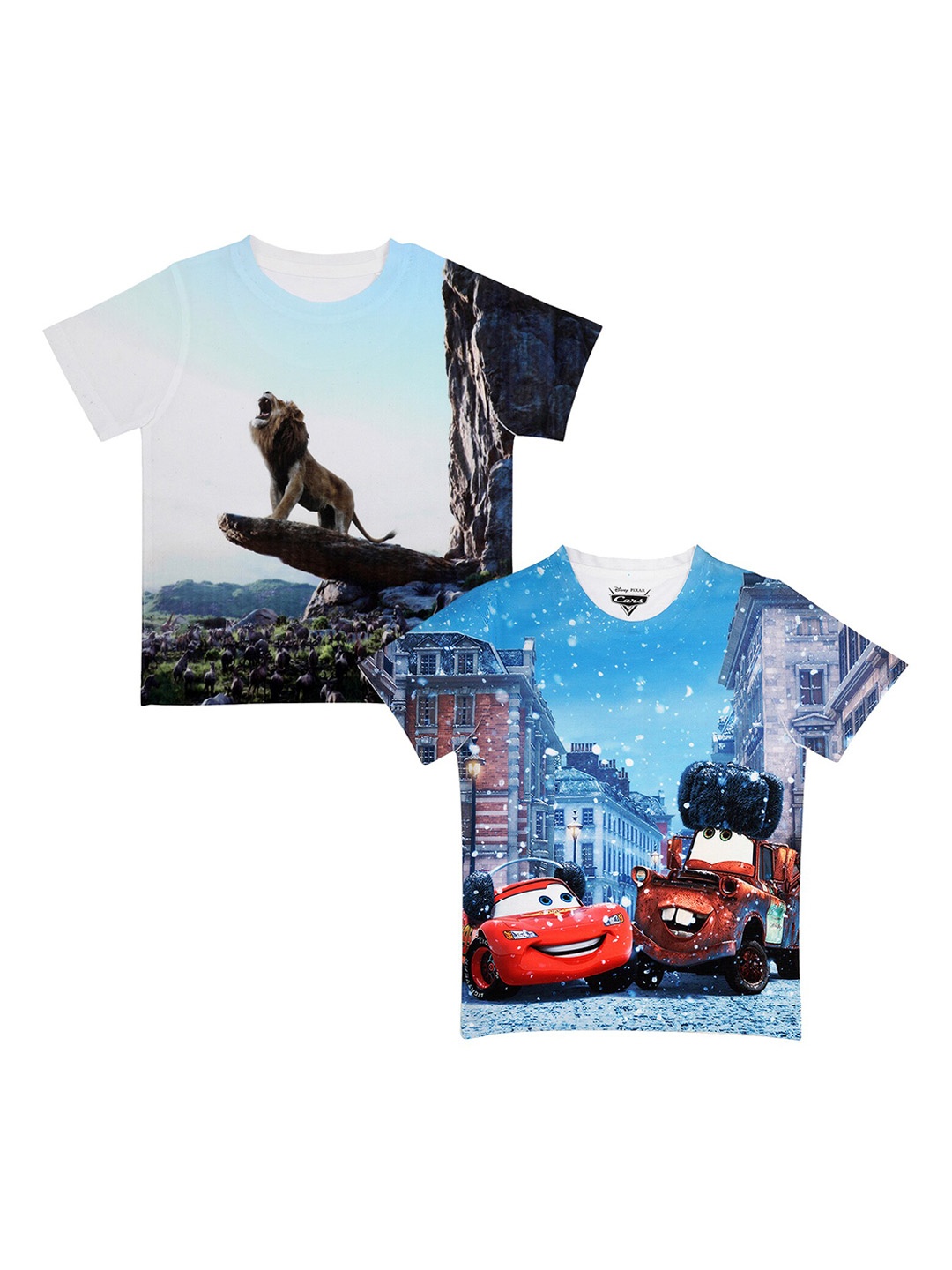 Disney by Wear Your Mind Boys White Printed Round Neck T-shirt