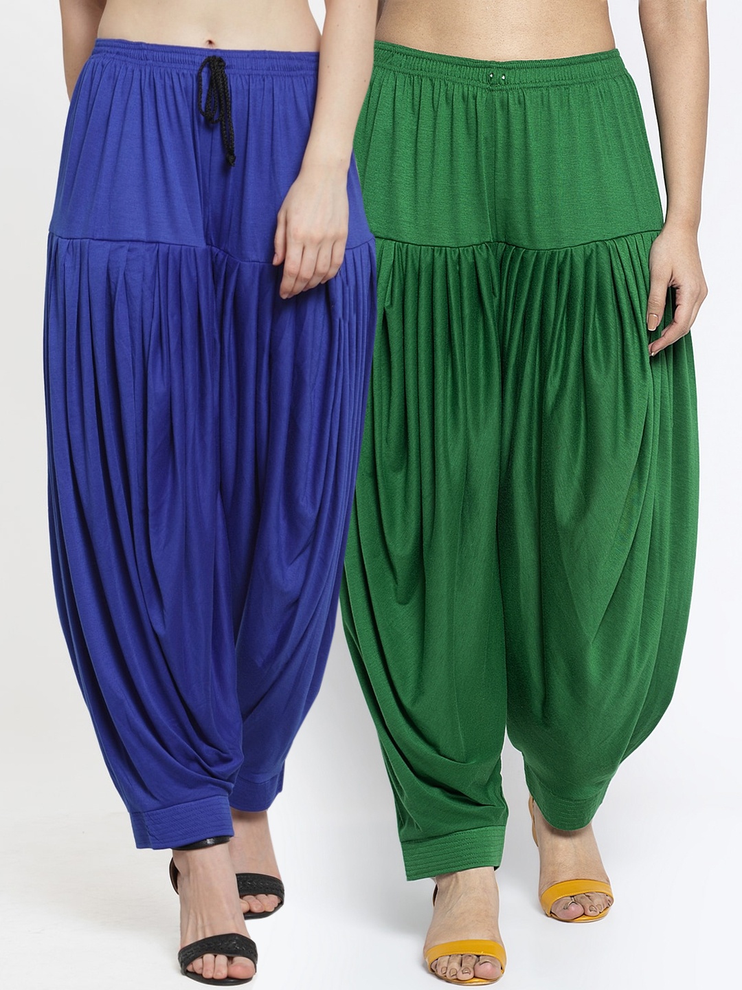 

GRACIT Women Pack of 2 Solid Loose Fit Patialas, Blue