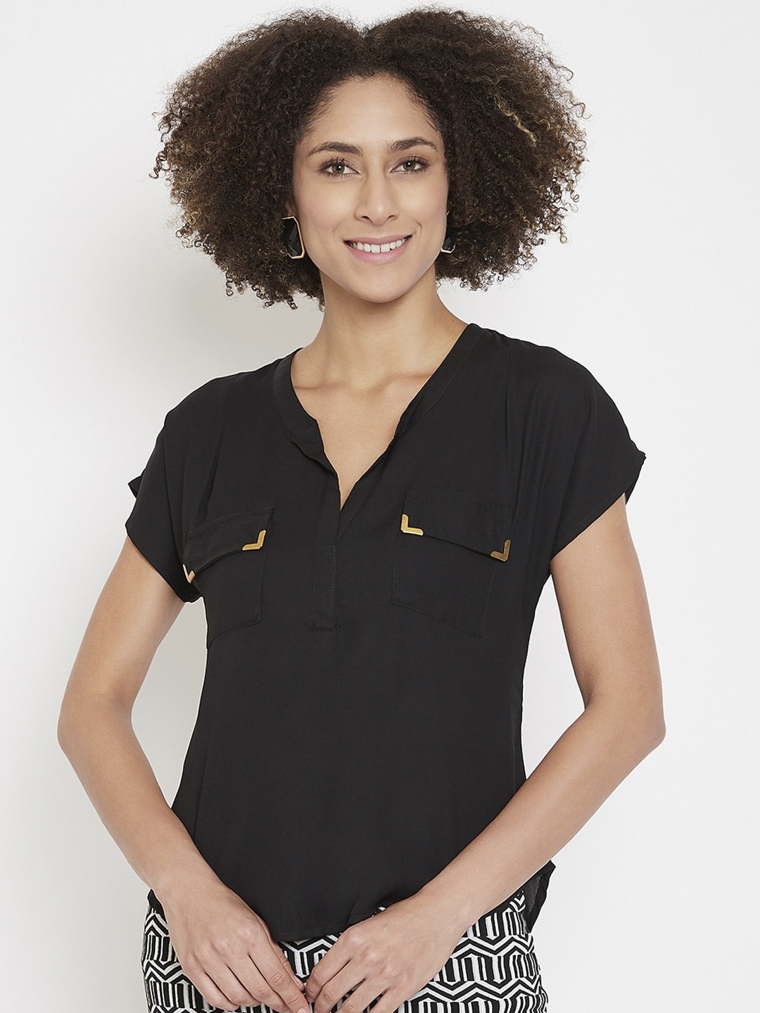 

La Zoire Women Black Solid Top