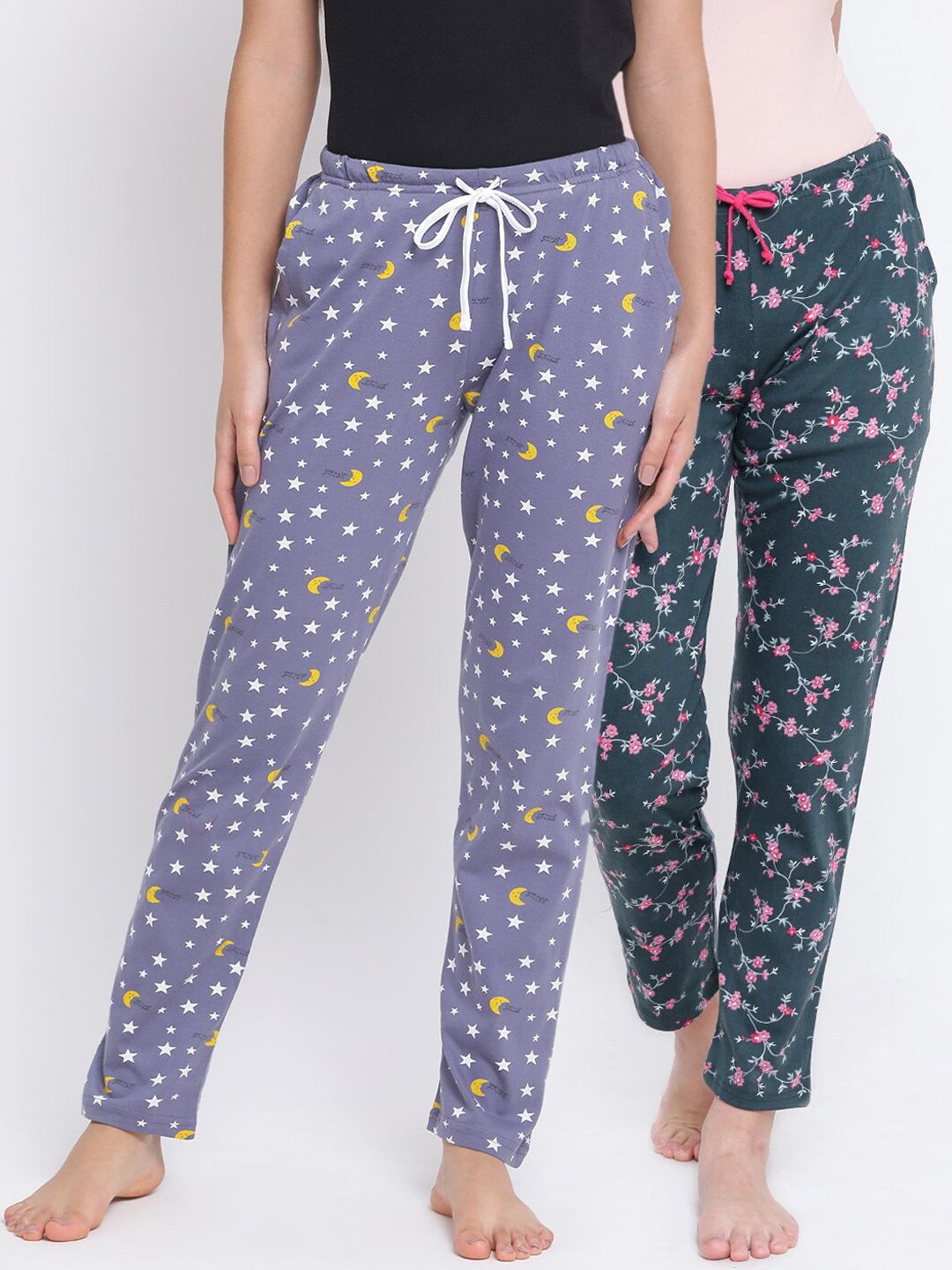 

Kanvin Women Pack of 2 Printed Lounge Pants, Purple