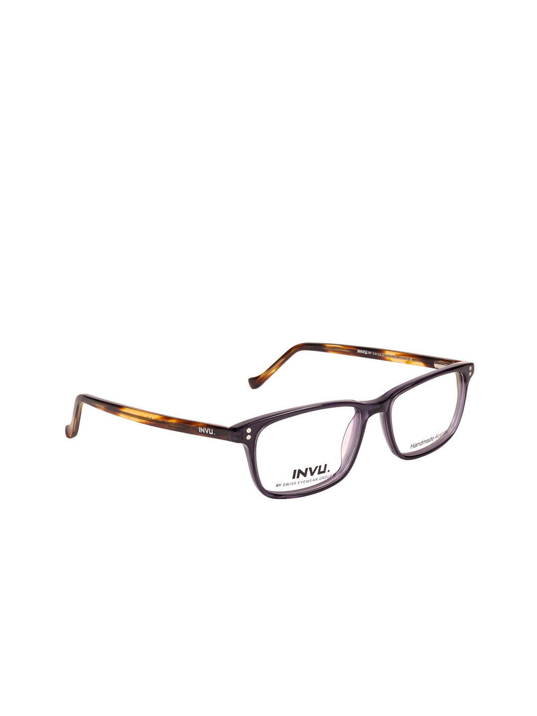 

INVU Men Brown Tortoise Shell Full Rim Rectangle Frames